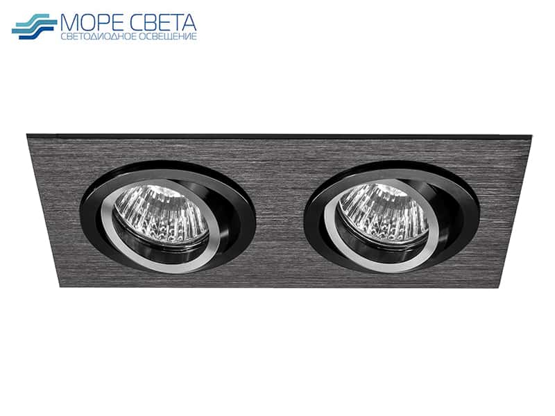 Встраиваемый светильник Lightstar SINGO X2 011622 под лампу GU5.3 Квадрат черный Встраиваемый светильник Lightstar SINGO X2 011622 под лампу GU5.3 Квадрат черный