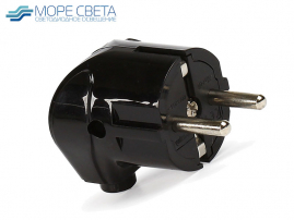 Вилка сборная SBE-16-P02-b 16А 250В с/з угловая черная