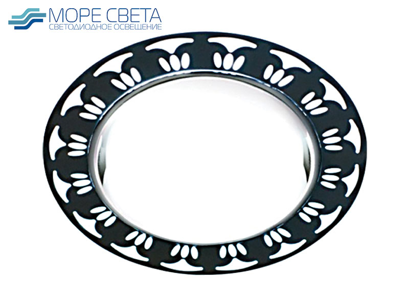 Архив------Встраиваемый светильник с LED подсветкой Ambrella G433 WH/CL под лампу GX53 6500К белый матовый***