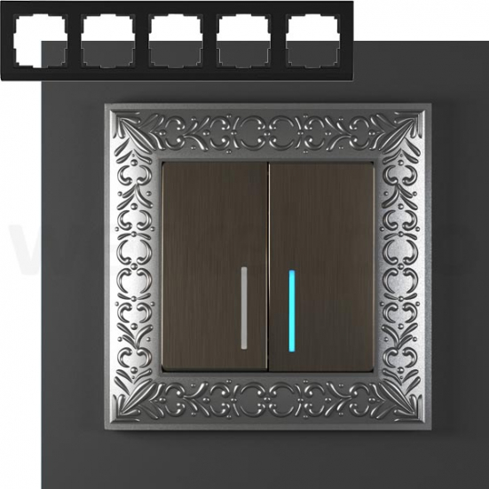 Рамка на 5 постов Werkel WL07-Frame-05 Матовый хром***