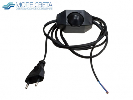 Шнур с вилкой и выключателем-диммером SBE-06-P07-b 6A 250V черный