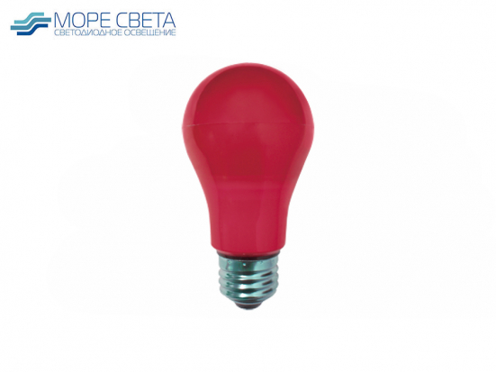Лампа светодиодная A55 E27 8W 220V красная