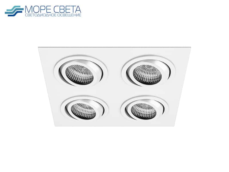 Р-Встраиваемый светильник Lightstar SINGO X4 011614 под лампу GU5.3 Квадрат белый*** Р-Встраиваемый светильник Lightstar SINGO X4 011614 под лампу GU5.3 Квадрат белый***