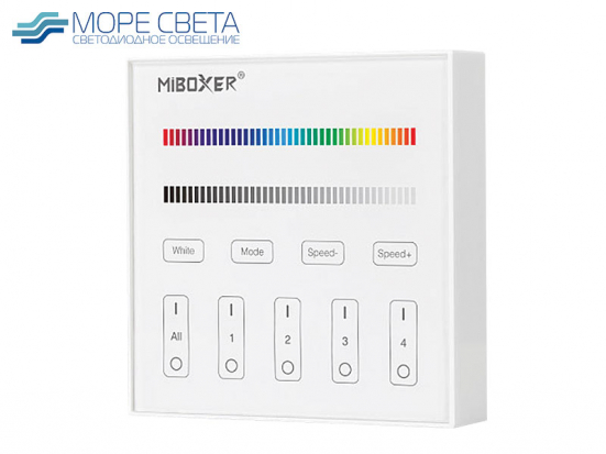 Настенная панель Mi-Boxer B3 (Dimm/RGB, 4 зоны, RF, Белая)
