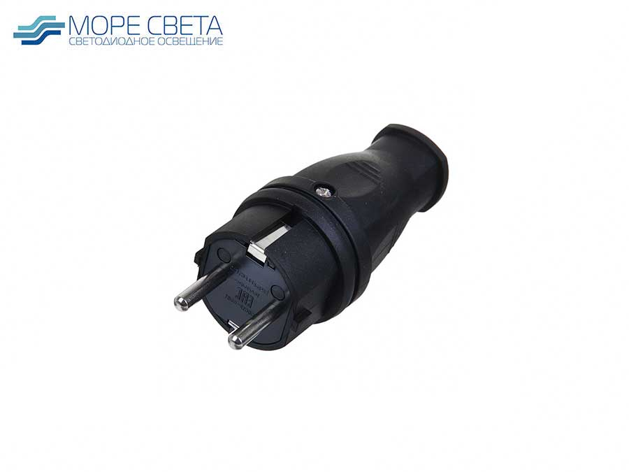 Штепсельное гнездо с-з 16A 220V каучук черный Штепсельное гнездо с-з 16A 220V каучук черный