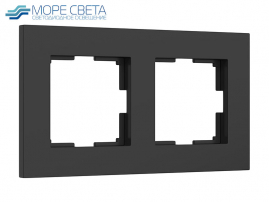 Рамка Slab на 2 поста Werkel W0022908 Черный матовый