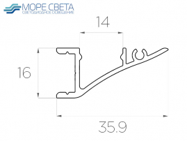 Светодиодный профиль SL-3616-D