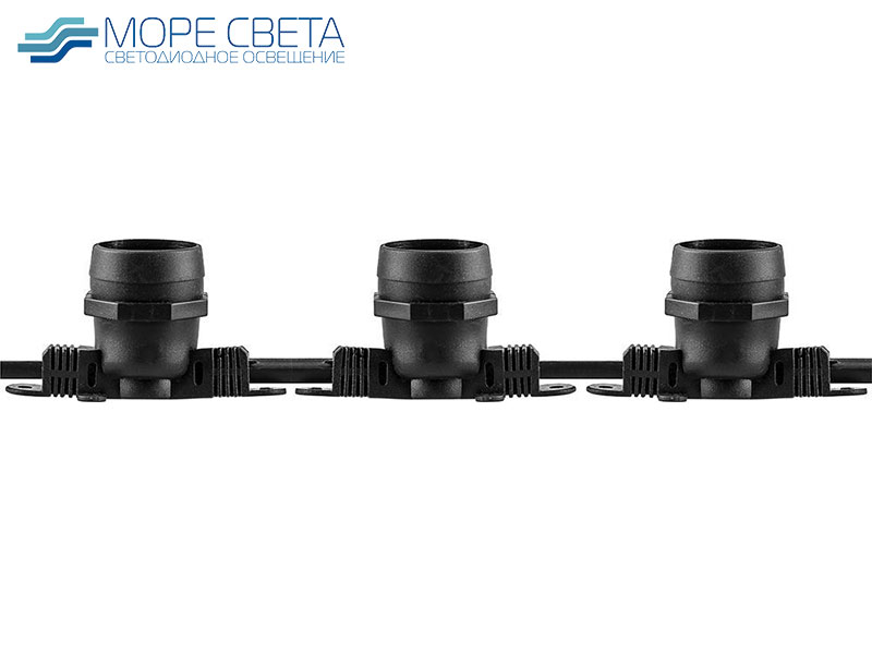 Гирлянда Белт-лайт Feron CL50-8 E27 шаг 50см IP65 5м+3м шнур черная