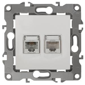 12-3109-01 ЭРА Розетка комбинированная RJ45+RJ11, IP20, Эра12, белый 12-3109-01 ЭРА Розетка комбинированная RJ45+RJ11, IP20, Эра12, белый