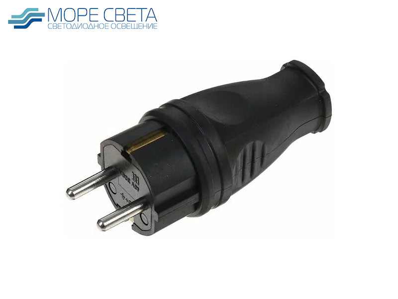 Вилка сборная SBE-16-P07-R 16A 220V каучук черная Вилка сборная SBE-16-P07-R 16A 220V каучук черная