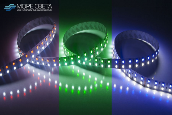 Светодиодная лента Lux SMD5050 120LED/m 28.8 w/m 24V IP33 RGB + Холодная белая