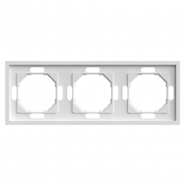 Рамка STEKKER, PFR00-5003-01 3-местная, серия Эмили, белый фарфор, soft touch