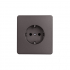KRANZ KR-78-0701-2 Розетка ROUND 1-ая с/з с/у, со шторками 16А титан KRANZ KR-78-0701-2 Розетка ROUND 1-ая с/з с/у, со шторками 16А титан