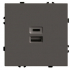 STEKKER ЭМИЛИ Розетка (механизм) Type C+ USB  АНТРАЦИТ  RST10-5115-09 IP20