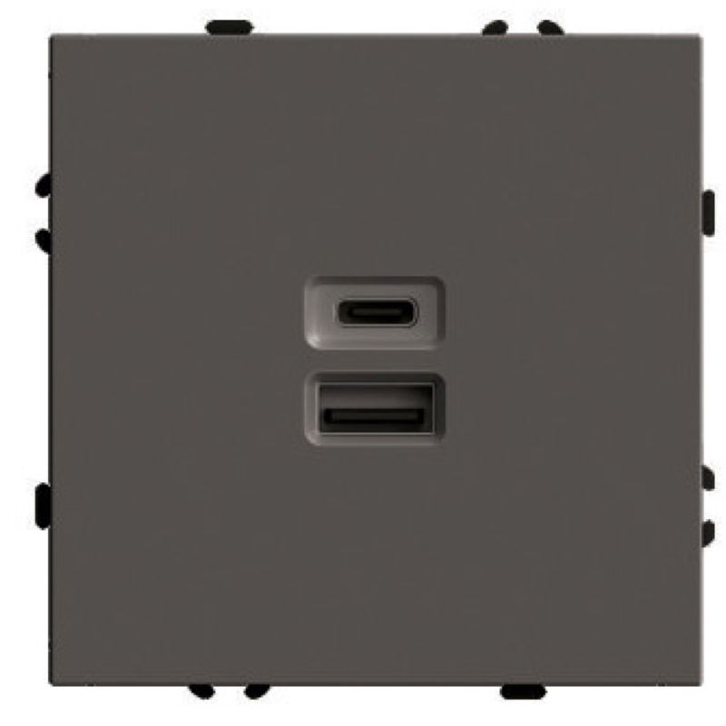 STEKKER ЭМИЛИ Розетка (механизм) Type C+ USB  АНТРАЦИТ  RST10-5115-09 IP20