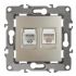 12-3109-04 ЭРА Розетка комбинированная RJ45+RJ11, IP20, Эра12, шампань