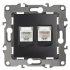 12-3109-05 ЭРА Розетка комбинированная RJ45+RJ11, IP20, Эра12, антрацит 12-3109-05 ЭРА Розетка комбинированная RJ45+RJ11, IP20, Эра12, антрацит