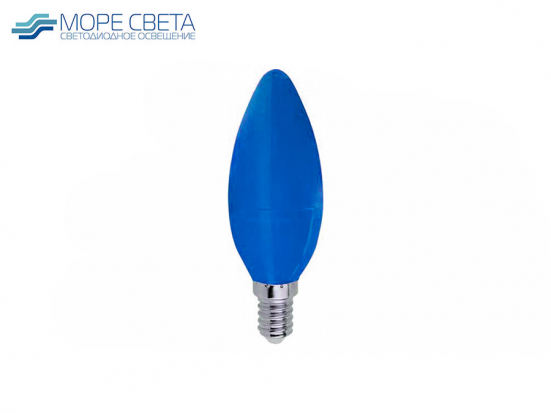 Лампа светодиодная СВЕЧА E14 6W 220V синяя