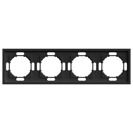 Рамка STEKKER, PFR00-5004-05 4-местная, серия Эмили, черный уголь, soft touch