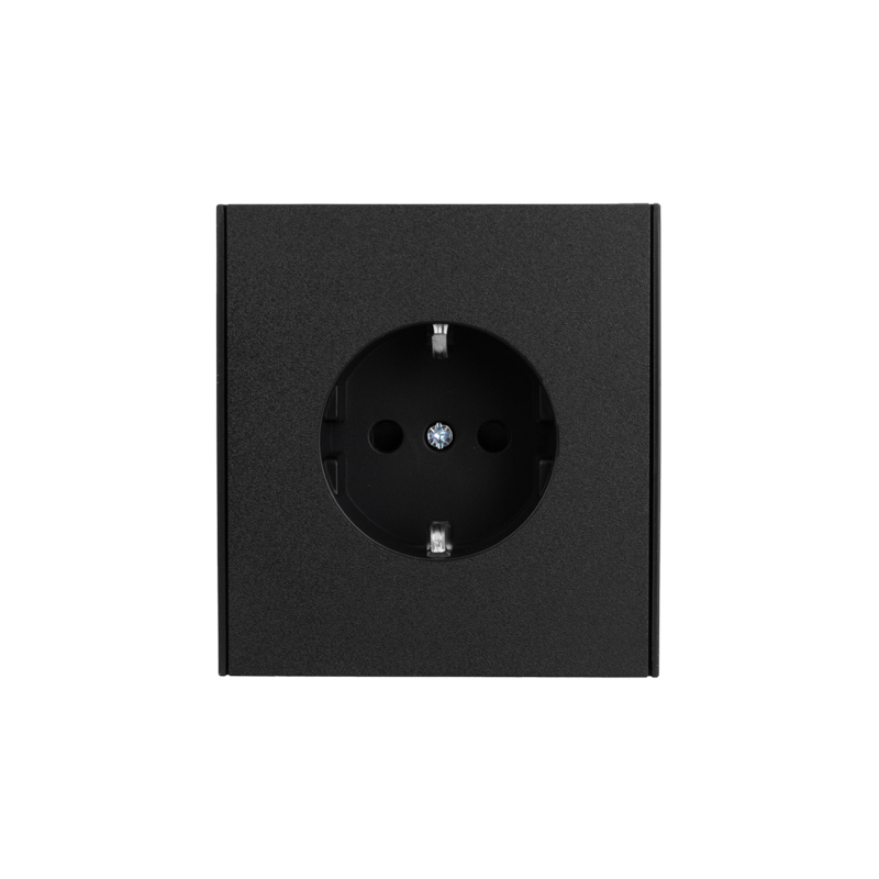 KRANZ KR-78-0701-5 Розетка STRONG 1-ая с/з с/у, со шторками 16А антрацит