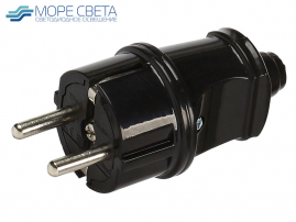 Вилка сборная SBE-16-P01-b 16A 250V с/з черная