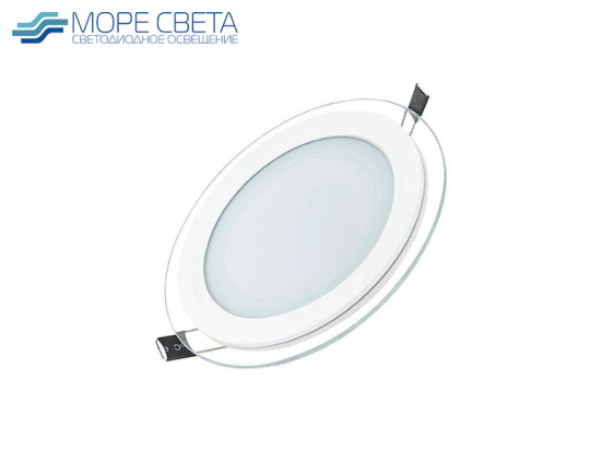 Встраиваемый LED светильник СТЕКЛО 6W 4000-4500К 220V Круг белый