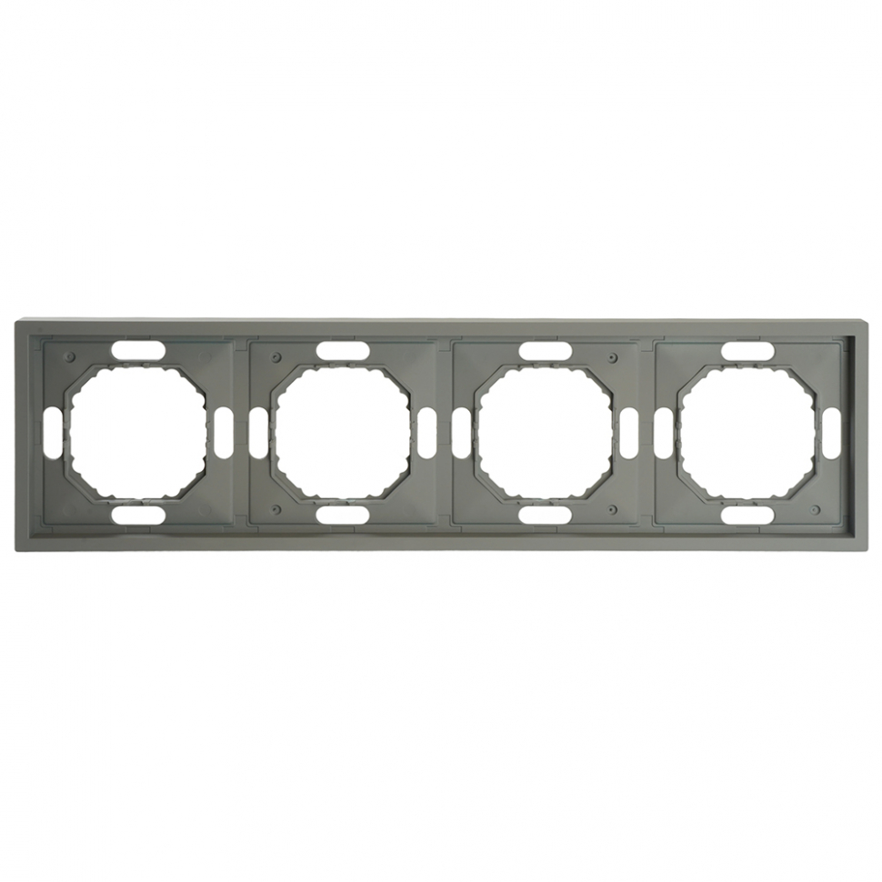 Рамка STEKKER, PFR00-5004-10 4-местная, серия Эмили, платиново-серый, soft touch