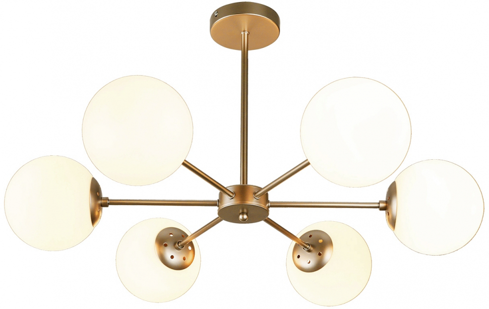 Потолочная люстра на штанге Escada Ethereal 2110/6P Gold E14*40W Champangne gold (плафоны шари Потолочная люстра на штанге Escada Ethereal 2110/6P Gold E14*40W Champangne gold (плафоны шари