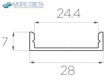 Накладной светодиодный профил SL-2807-N