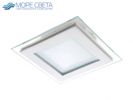Встраиваемый LED светильник СТЕКЛО 12W 4000-4500К 220V Квадрат белый