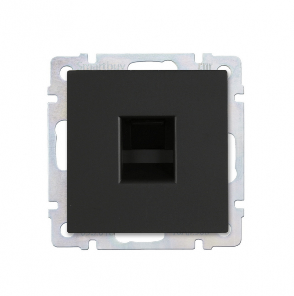 Розетка компьютерная RJ-45 черная "Нептун" (SBE-05b-S1-RJ)