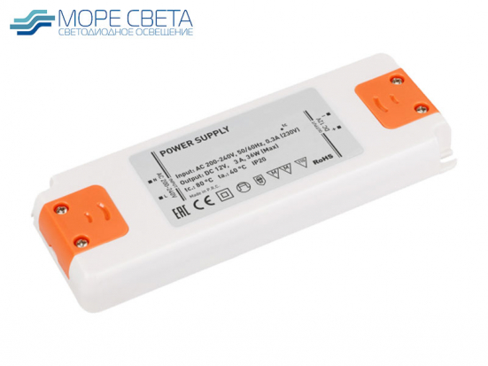 Блок питания 36Вт 12В 3А IP20 открытый Plastic Slim