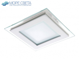 Встраиваемый LED светильник СТЕКЛО 18W 4000-4500К 220V Квадрат белый