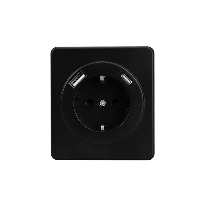 KRANZ KR-78-0704-3 Розетка ROUND 1-ая с/з с/у з/ш 16А с USB A+C быстрой зарядки 5В/3А оникс KRANZ KR-78-0704-3 Розетка ROUND 1-ая с/з с/у з/ш 16А с USB A+C быстрой зарядки 5В/3А оникс