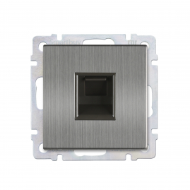Розетка компьютерная RJ-45 серый никель "Нептун" (SBE-05gn-S1-RJ)