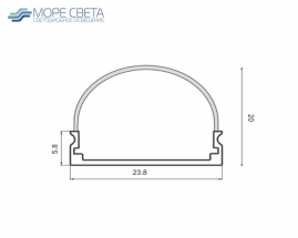 Накладной светодиодный профиль SL-2418-N (267) комплект