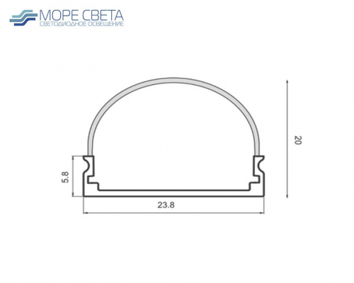 Накладной светодиодный профиль SL-2418-N (267) комплект