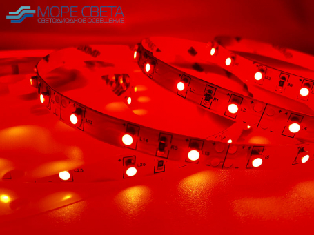 Светодиодная лента SMD2835/3528 60LED 4.8W 12V IP20 Красная