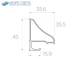 Светодиодный профиль SL-L4535-D