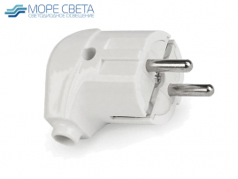 Вилка сборная SBE-16-P02-w 16А 250В с/з угловая белая