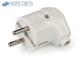 Вилка сборная SBE-16-P02-w 16А 250В с/з угловая белая