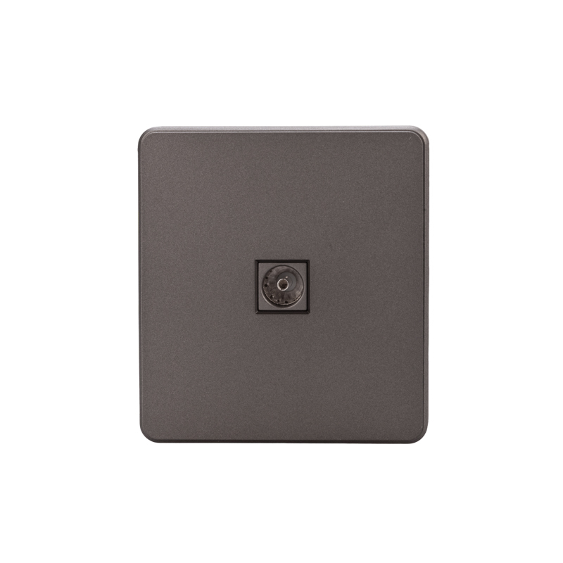KRANZ KR-78-0723-2 Розетка ROUND TV с/у титан