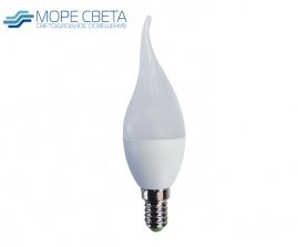Светодиодная лампа СВЕЧА НА ВЕТРУ E14 7-8W 2700-3200К 220V теплая белая