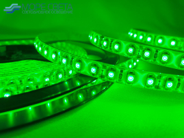 Светодиодная лента SMD2835/3528 120LED 9.6W 12V IP65 Зеленая в силиконе