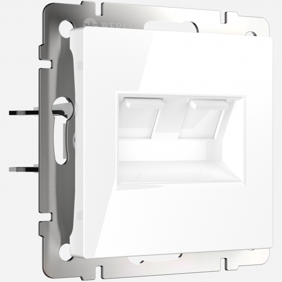 Розетка двойная Ethernet RJ-45 W1181101 Werkel белый глянцевый