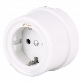 Розетка с заземлением Ретро Werkel W5671001 Белая