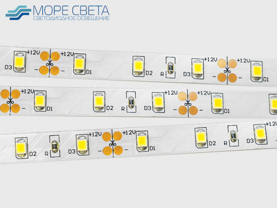 Светодиодная лента SMD2835 60LED 12W 12V IP20 Дневная белая
