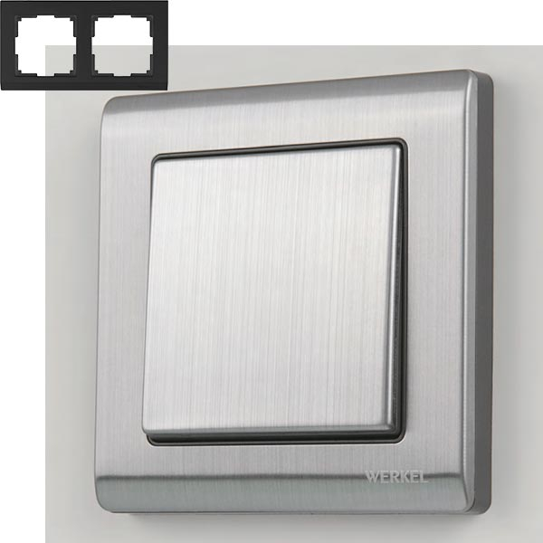 Рамка Metallic на 2 поста Werkel W0021602 Глянцевый никель Рамка Metallic на 2 поста Werkel W0021602 Глянцевый никель