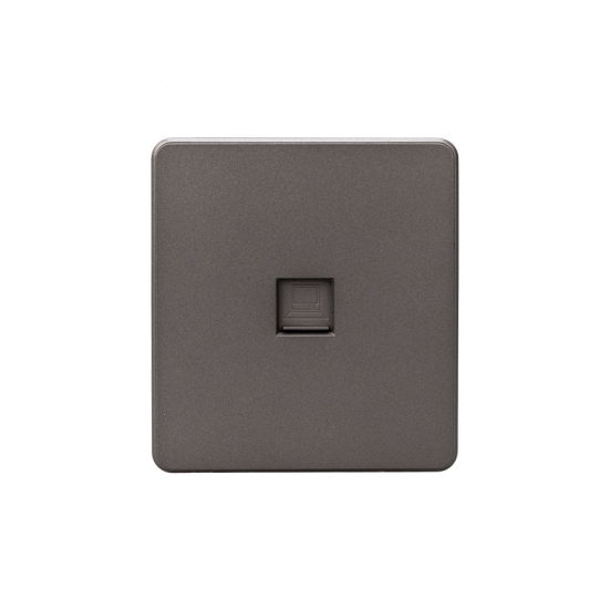 KRANZ KR-78-0724-2 Розетка ROUND компьютерная RJ45 кат6 с/у титан
