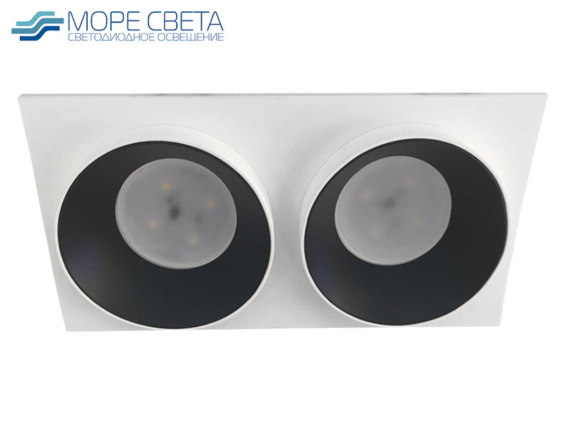 Встраиваемый светильник Gala GL1395 X2 под лампу GU5.3 белый с черным